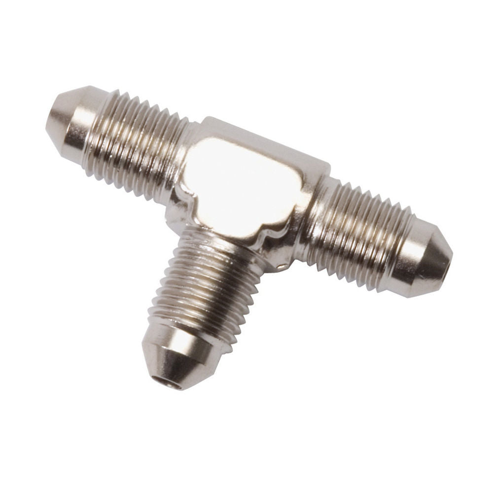 Fitting - Adapter Tee - 3 AN Male x 3 AN Male x 3 AN Male - Aluminum - Nickel Anodized - Each