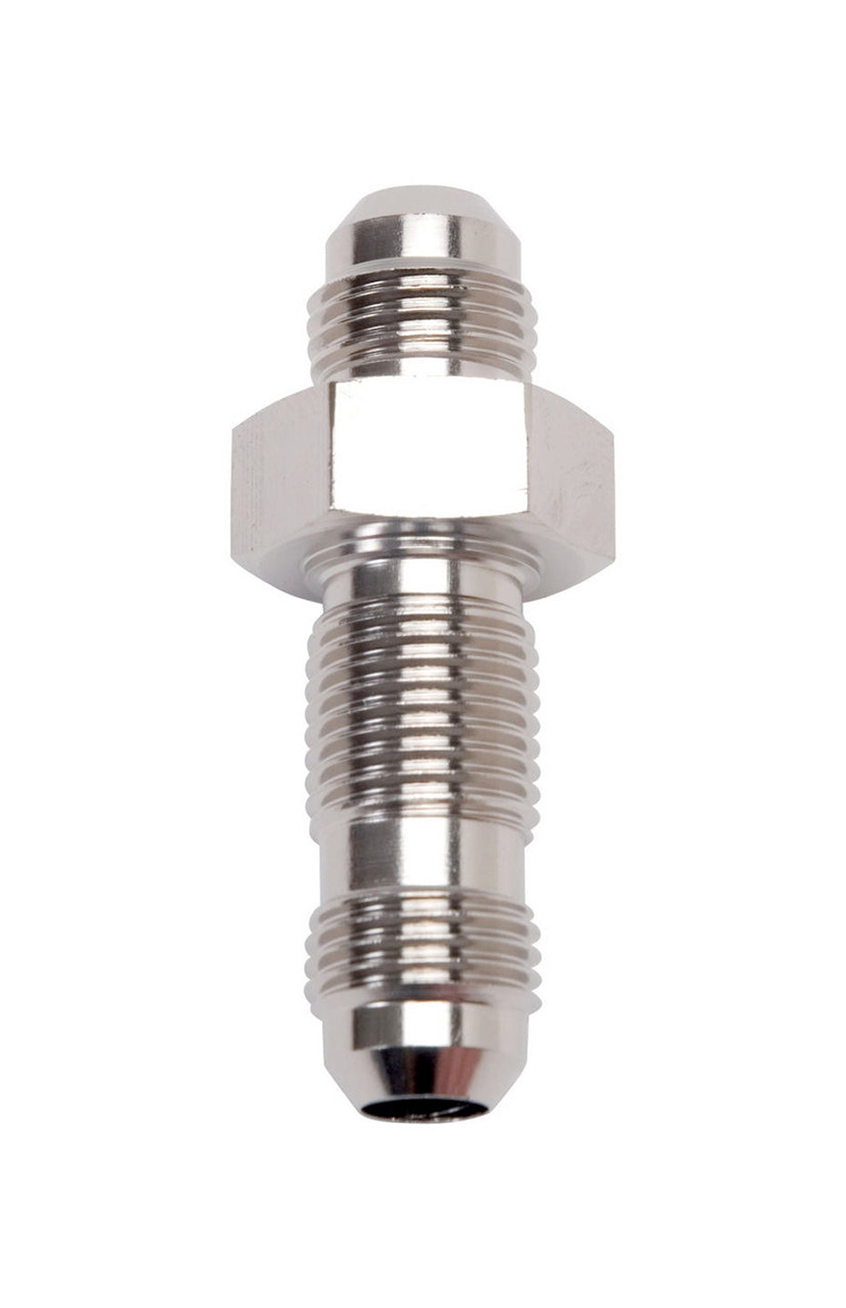 Fitting - Bulkhead - Straight - 6 AN Male to 6 AN Male Bulkhead - Aluminum - Nickel Anodized - Each