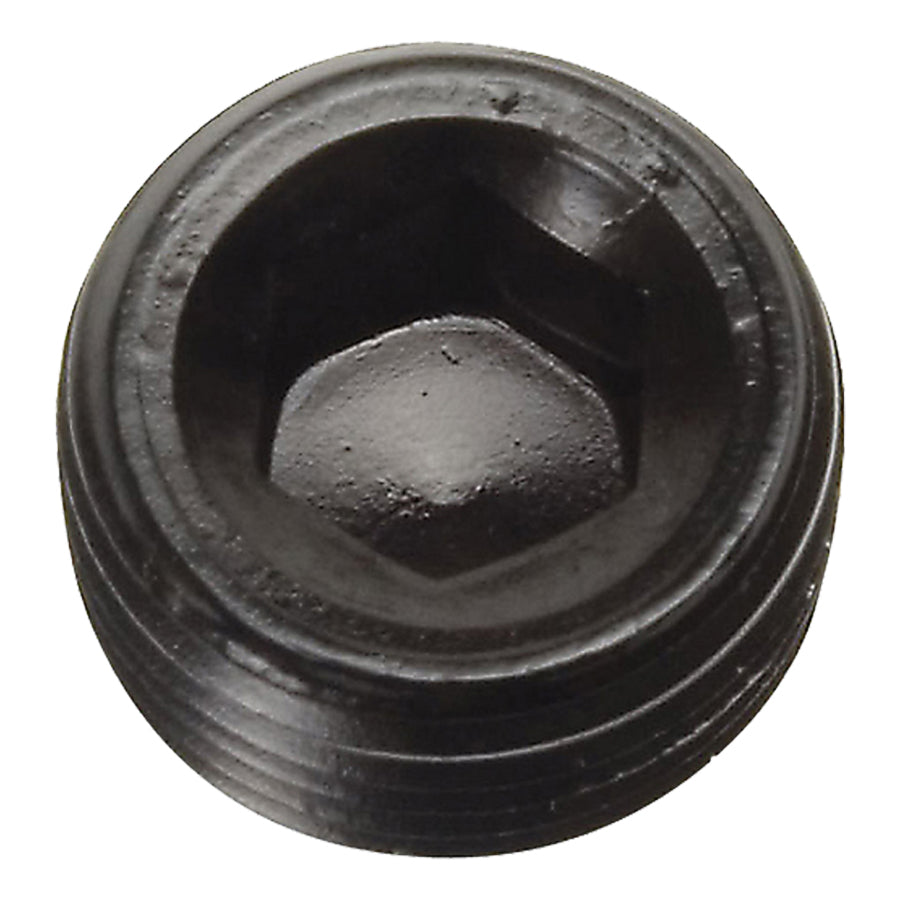 Fitting - Plug - 1/2 in NPT - Allen Head - Aluminum - Black Anodized - Each