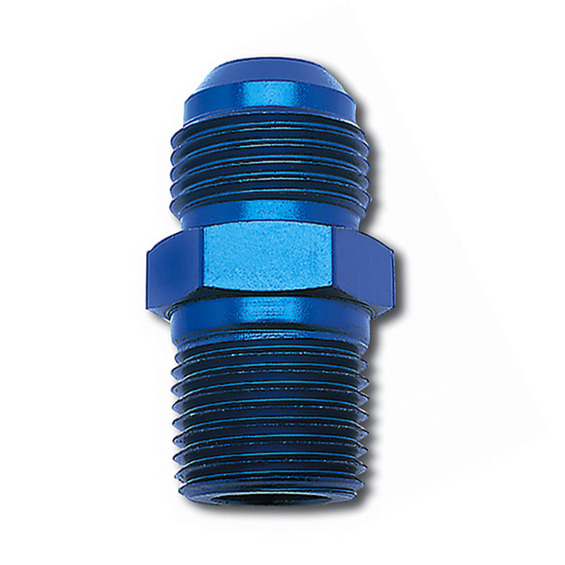 Fitting - Adapter - Straight - 6 AN Male to 12 mm x 1.50 Male - Aluminum - Blue Anodized - Each