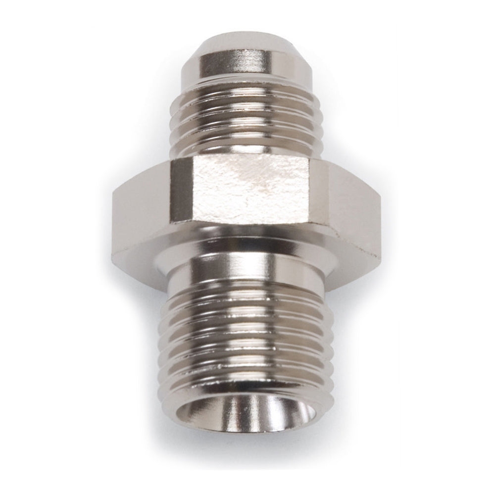 Fitting - Adapter - Straight - 8 AN Male to 18 mm x 1.50 Male - Aluminum - Nickel Anodized - Each