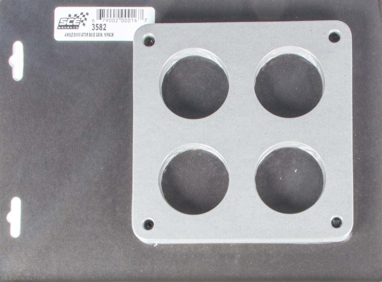 Carburetor Base Plate Gasket - 4-Barrel - 4 Hole - 0.063 in Thick Composite - Square Bore - Set of 10