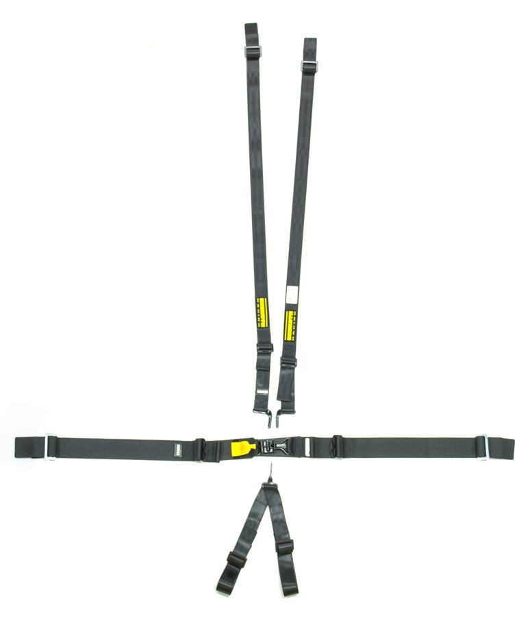 Harness - 6 Point - Latch and Link - SFI 16.1 - Pull Up Adjust - Wrap Around - Individual Harness - HANS Ready - Black - Kit