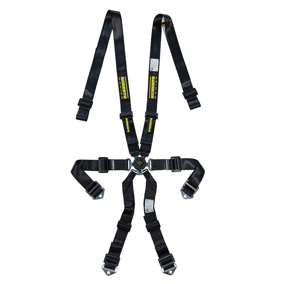 Harness - Profi 2x2 - 6 Point - Camlock - SFI 16.1 - Pull Up Adjust - Wrap Around - Individual Harness - HANS Ready - Black - Kit