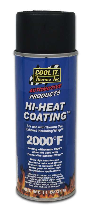 Engine & Accessories Wrap Coating - Hi-Heat Metallic Coating - High Temperature - 11 oz Aerosol - Black - Thermo Tec Engine & Accessories Wrap - Each