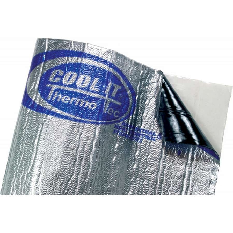 Heat and Sound Barrier - The Suppressor - 36 x 60 in Sheet - 1/16 in Thick - Self Adhesive Backing - Aluminized Plastic - Silver - Each