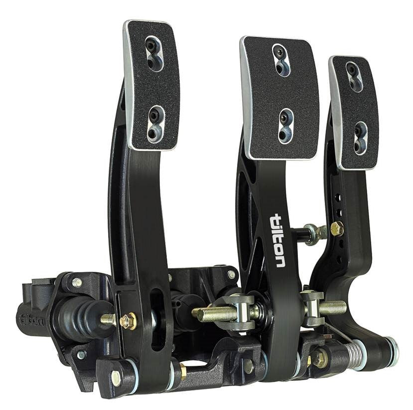 Pedal Assembly - 600-Series - Brake / Clutch / Gas - 5.29-5.75:1 Ratio - 10.64 in Long - Forward Swinging Floor Mount - Aluminum - Black Anodized - Each