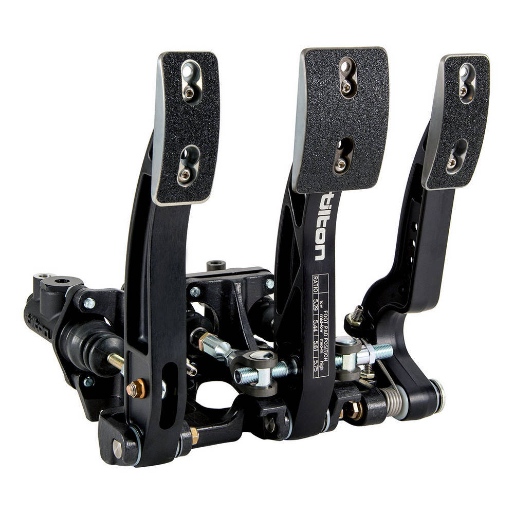 Pedal Assembly - 800-Series - Brake / Clutch / Gas - Adjustable Ratio - Adjustable Length - Balance Bar - Aluminum - Black Anodized - Each