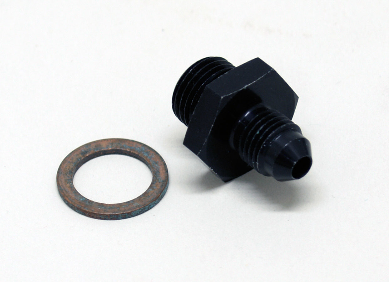 Fitting - Adapter - Straight - 6 AN Male to 4 AN Male - Aluminum - Black Anodized - Inlet - Tilton 77-Series Master Cylinders - Each