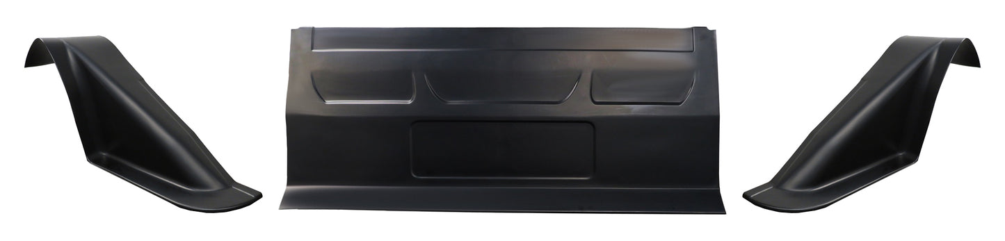 Nose - Outlaw - 3-Piece Complete - Plastic - Black - Asphalt Late Model - Kit
