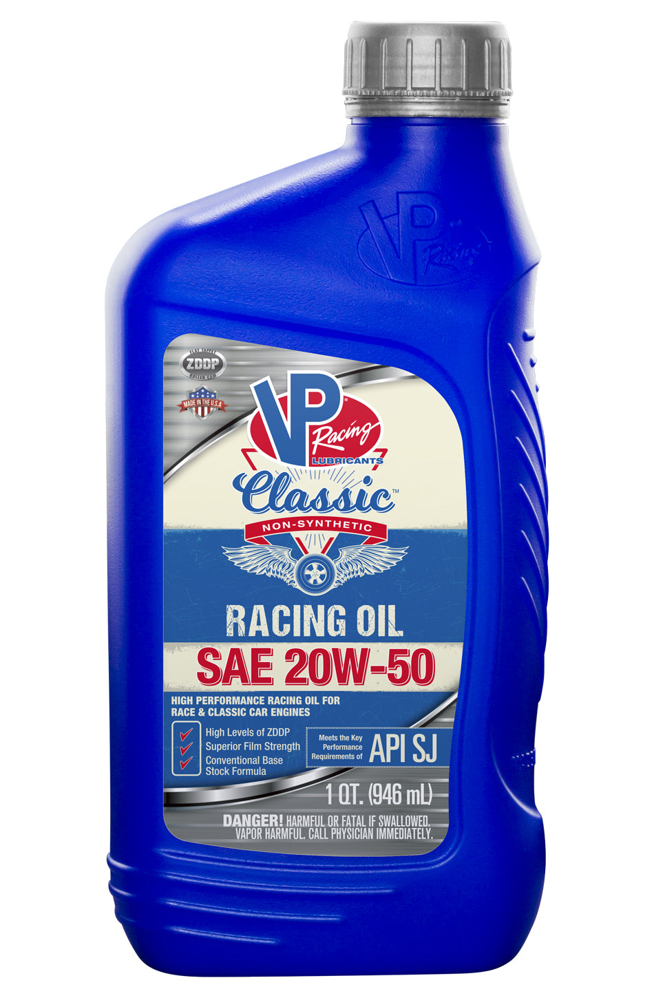 Motor Oil - Classic Racing - 20W50 - Conventional - 1 qt Bottle - Each