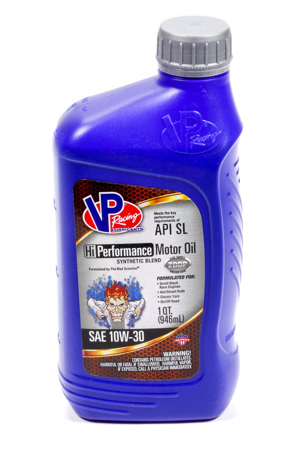 Motor Oil - HiPerformance - High Zinc - 10W30 - Semi-Synthetic - 1 qt Bottle - Each