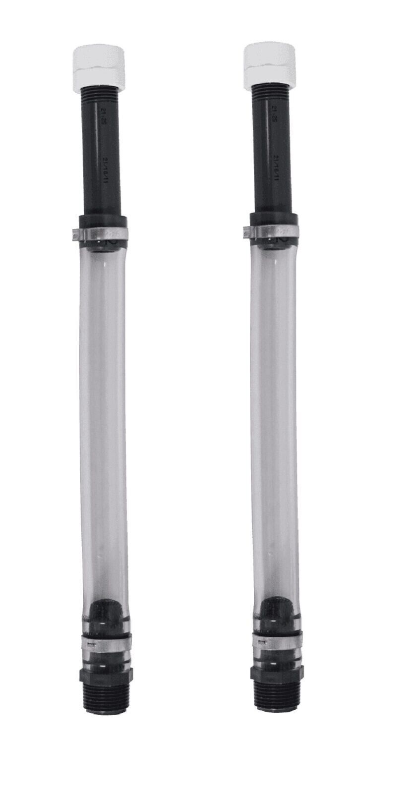 Utility Jug Hose - Deluxe - Filler Hose - 14 in Long - Screw-On - Cap - Plastic / Vinyl - Clear / Black - VP Utility Jug Caps - Pair