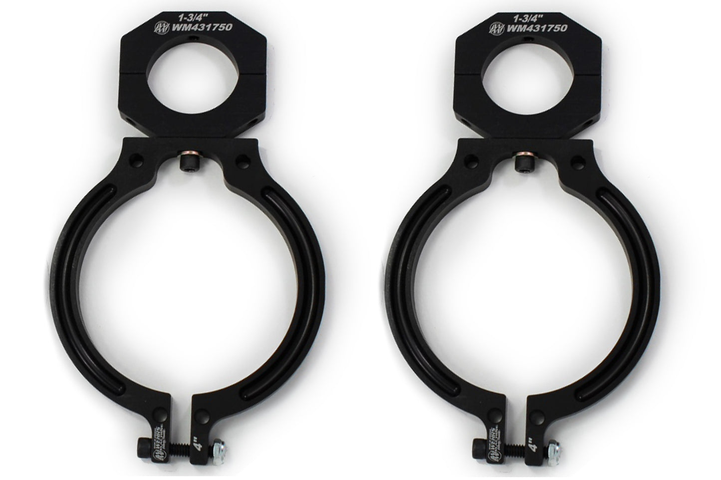 Fire Extinguisher Mount - Clamp-On - Tube Mount - Aluminum - Black Anodized - 4 in Diameter Fire Extinguishers - 1-3/4 in OD Tube - Kit