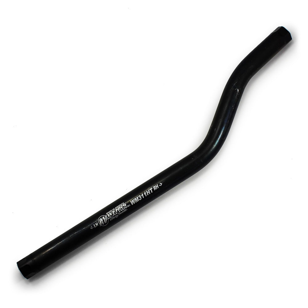 Tie Rod - Bent - Passenger Side - 0.875 in OD - 16 in Length - 5/8-18 in Thread - Steel - Black Powder Coat - Each
