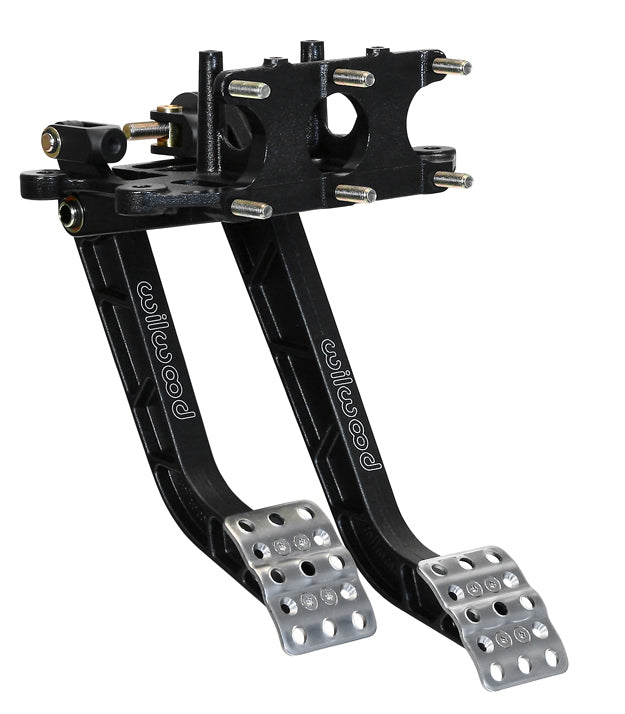 Pedal Assembly - Brake / Clutch - 6.25:1-5.1:1 Ratios - 10.14 in / 11.89 in Long - Reverse Swing Mount - Aluminum - Black Paint - Each