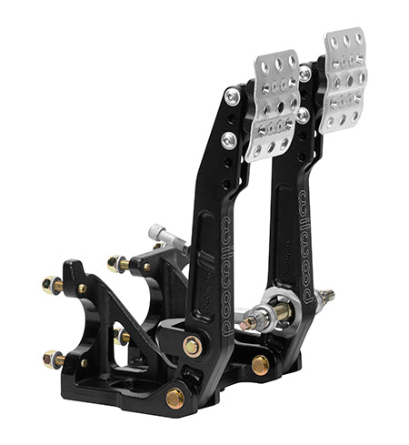 Pedal Assembly - Tru-Bar - Brake / Clutch - 4.75-5.75 to 1 Ratio - 9.16-10.39 in Long - Forward Floor Mount - Aluminum - Black Paint - Universal - Kit