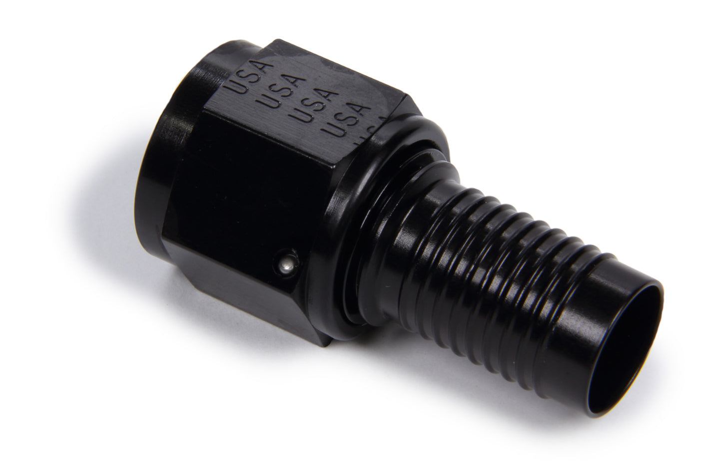 Fitting - Hose End - HS-79 - Straight - 10 AN Hose Crimp to 10 AN Female O-Ring - Aluminum - Black Anodized - Each