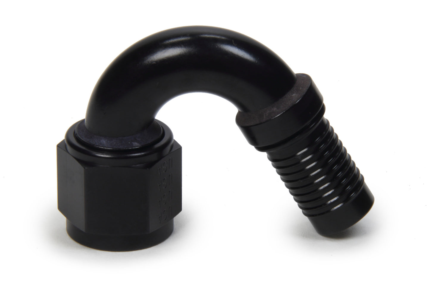 Fitting - Hose End - HS-79 - 150 Degree - 10 AN Hose Crimp to 10 AN Female - Aluminum - Black Anodized - Each