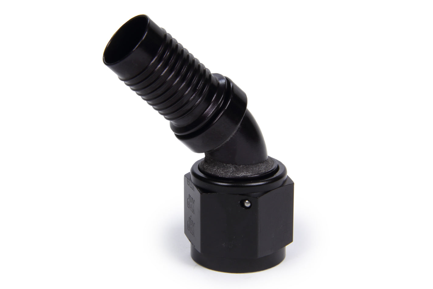 Fitting - Hose End - HS-79 - 45 Degree - 10 AN Hose Crimp to 10 AN Female - Aluminum - Black Anodized - Each
