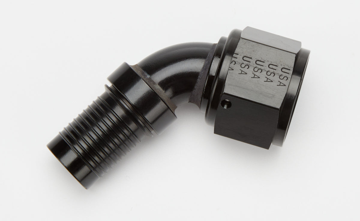 Fitting - Hose End - HS-79 - 60 Degree - 12 AN Hose Crimp to 12 AN Female - Aluminum - Black Anodized - Each