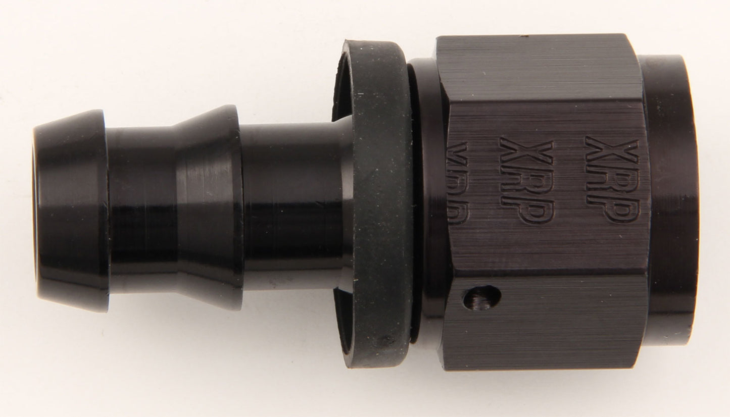 Fitting - Hose End - Push-On - Straight - 4 AN Hose Barb to 4 AN Female - Aluminum - Black Anodized - Each