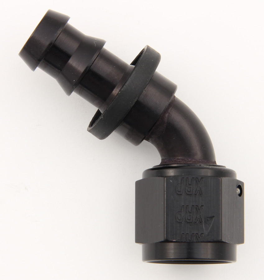 Fitting - Hose End - Push-On - 60 Degree - 10 AN Hose Barb to 10 AN Female - Aluminum - Black Anodized - Each