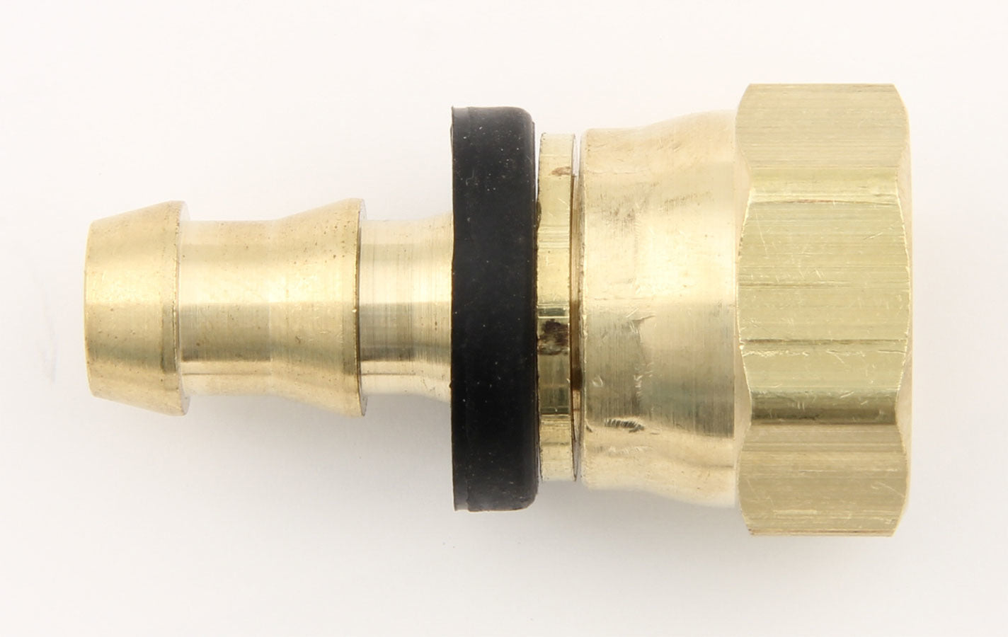 Fitting - Hose End - Push-On - Straight - 8 AN Hose Barb to 10 AN Female - Brass - Each
