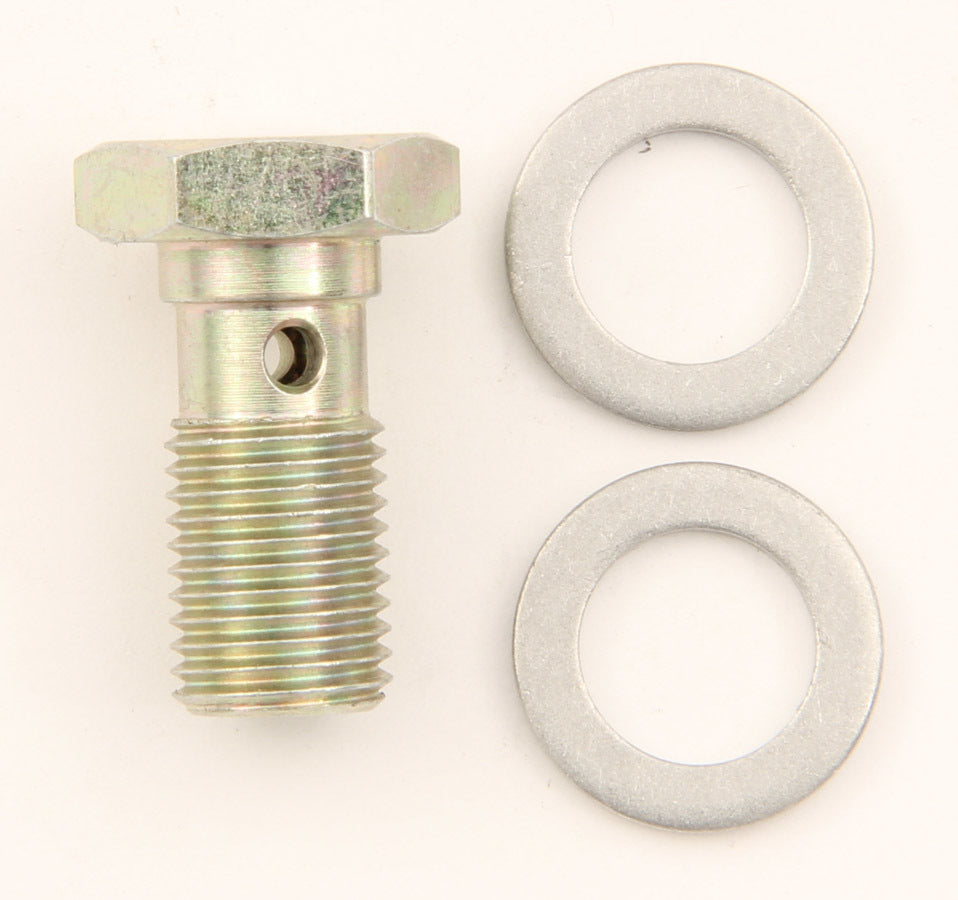 Banjo Bolt - Single Banjo - 10 mm x 1.00 Thread - Washers Included - Steel - Cadmium - Each