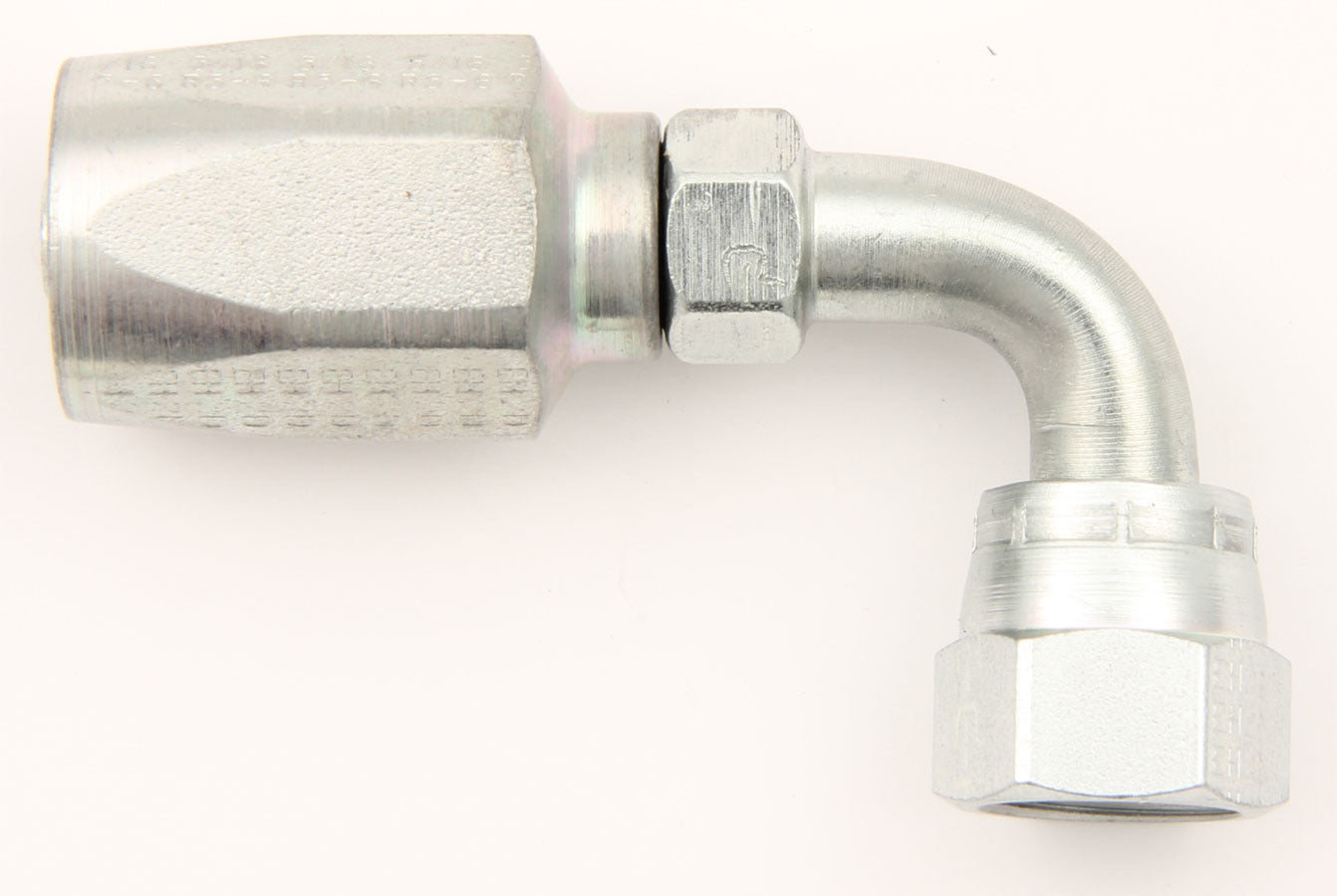 Fitting - Hose End - 90 Degree - 6 AN Hose to 9/16-18 in Female - Natural - Steel - Each