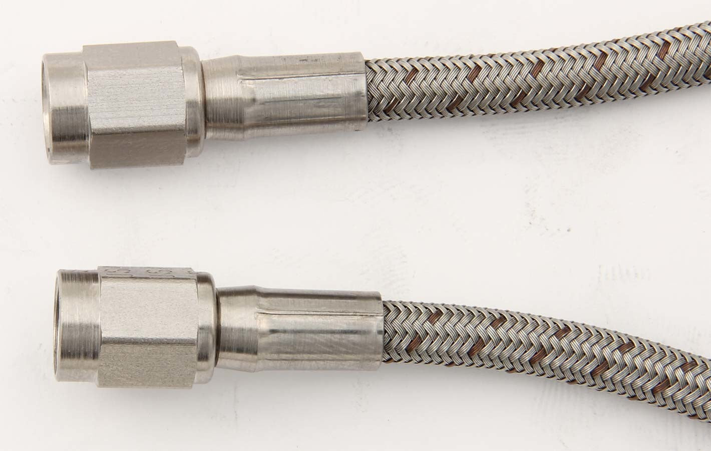 Brake Hose - 72 in Long - 4 AN Hose - 4 AN Straight Female to 4 AN Straight Female - Braided Stainless - PTFE Lined - Each