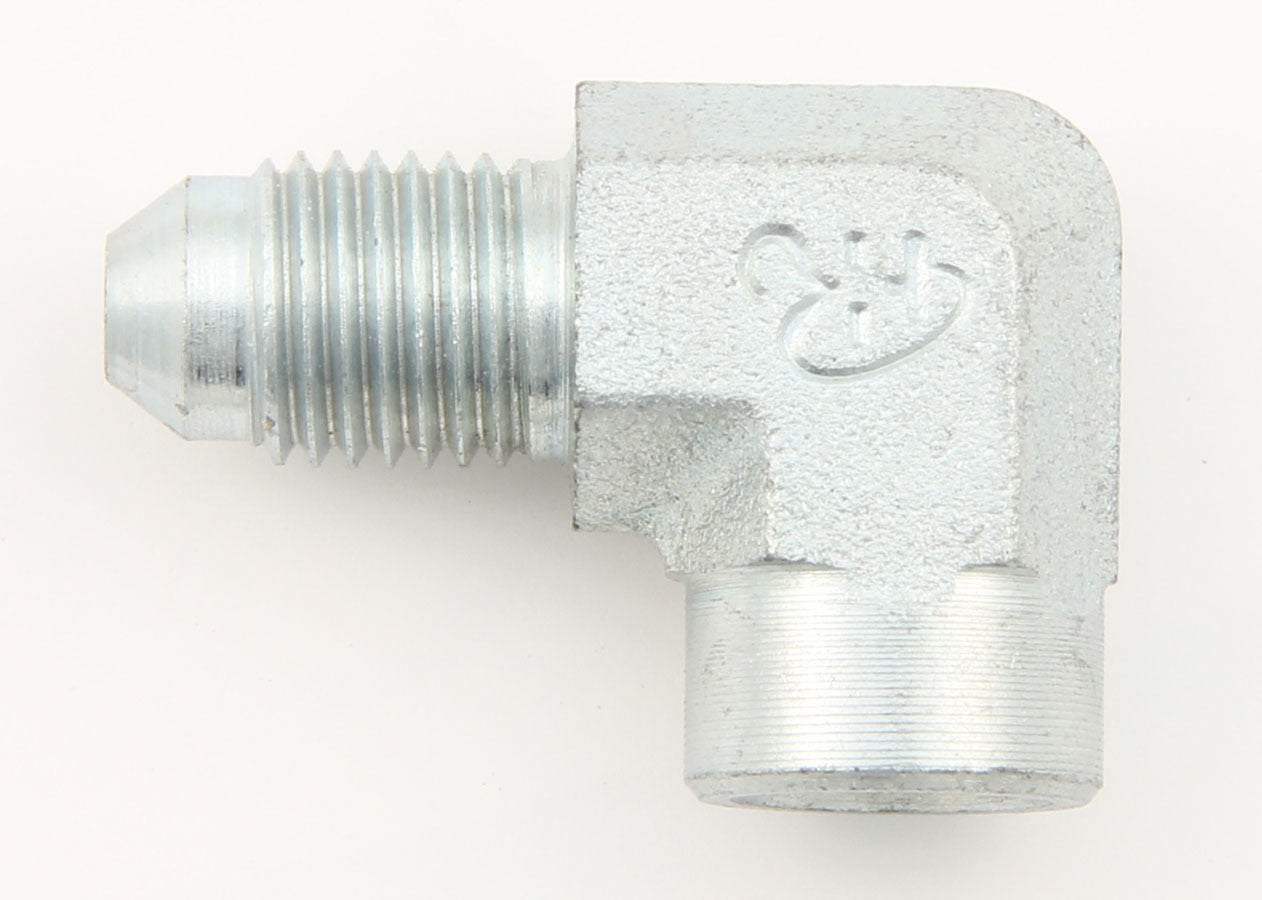 Fitting - Adapter - 90 Degree - 1/8 in NPT Female to 3 AN Male - Steel - Natural - Each