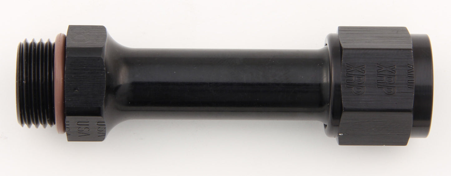 Fitting - Adapter - Straight - 8 AN Female Swivel to 3/4-16 in Male - Extended - Aluminum - Black Anodized - Each