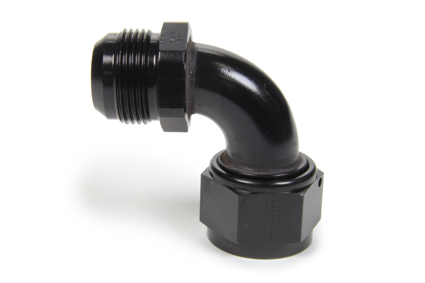 Fitting - Adapter - 90 Degree - 16 AN Female Swivel to 16 AN Male - Aluminum - Black Anodized - Each