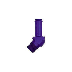 Fitting - Adapter - 45 Degree - 1/2 in NPT Male to 5/8 in Hose Barb - Aluminum - Blue Anodized - Each