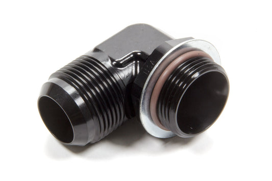 Fitting - Adapter - 90 Degree - 16 AN Male to 16 AN Male O-Ring - Ultra Low Profile - Aluminum - Black Anodized - Each