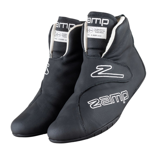 Driving Shoe - ZR-Drag - Mid-Top - SFI 3.3/20 - Leather Outer - Fire Retardant Inner - Black - Size 8 - Pair