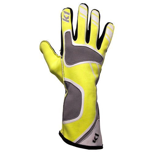 K1 Apex Kart Racing Gloves - FLO Yellow - 3XS
