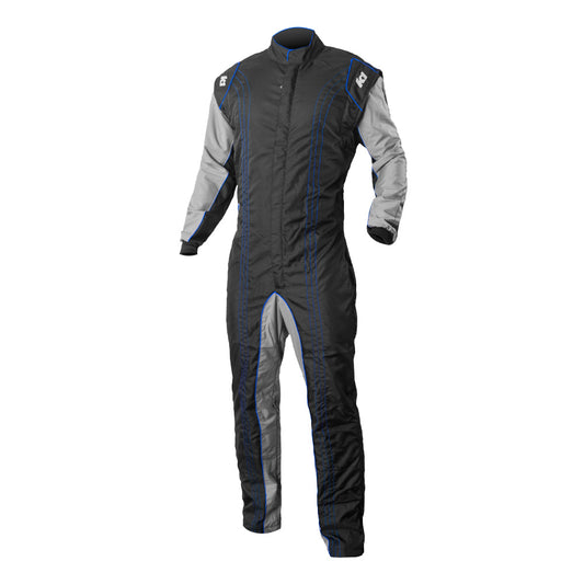 K1 GK2 Youth Karting Suit - Black, Blue - XS 44