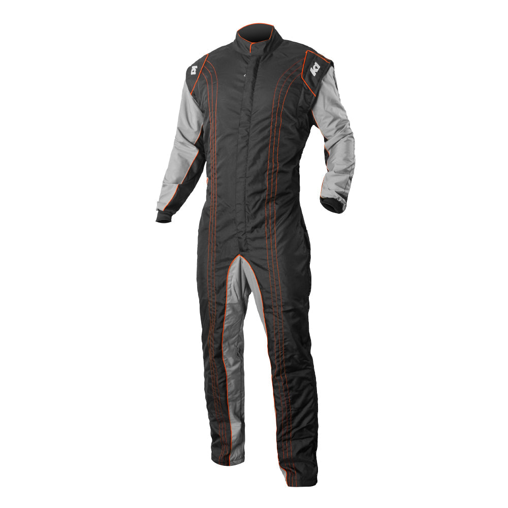 K1 GK2 Youth Karting Suit - Black, Orange - 7XS 20