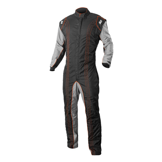 K1 GK2 Youth Karting Suit - Black, Orange - XS 44