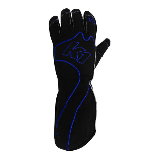 K1 RS1 Youth Karting Gloves - Black, Blue - Size 4XS