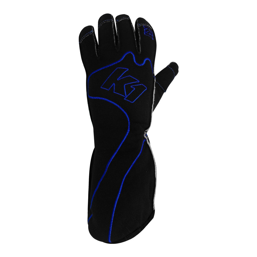 K1 RS1 Adult Karting Gloves - Black, Blue - Size Medium