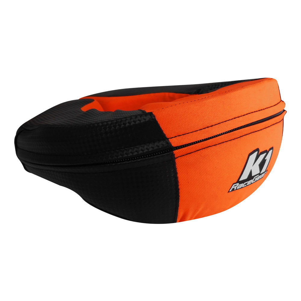 K1 Nylon Youth Karting Neck Collar - Carbon/Orange