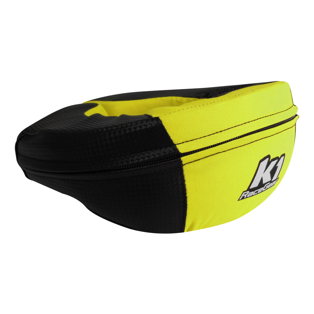 K1 Nylon Youth Karting Neck Collar - Carbon/Yellow