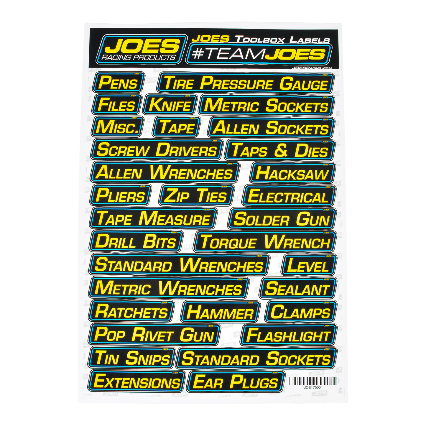 JOES Toolbox Labels