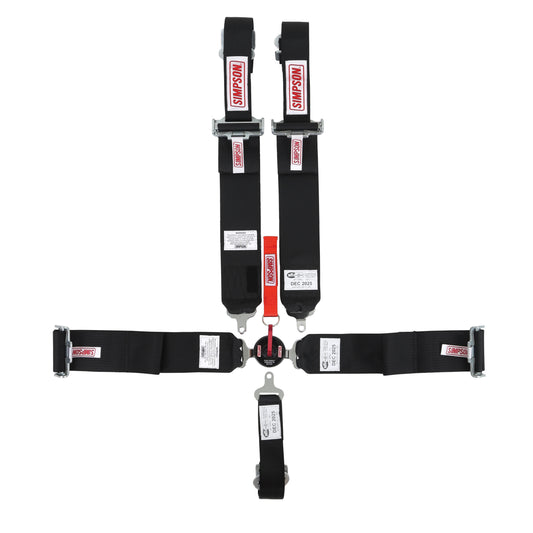 Simpson 29102BKH LCL 62" Lap FM 5-Point PU Harness BlackLever Camlock - 62" - Pull Up - HANS Shoulders