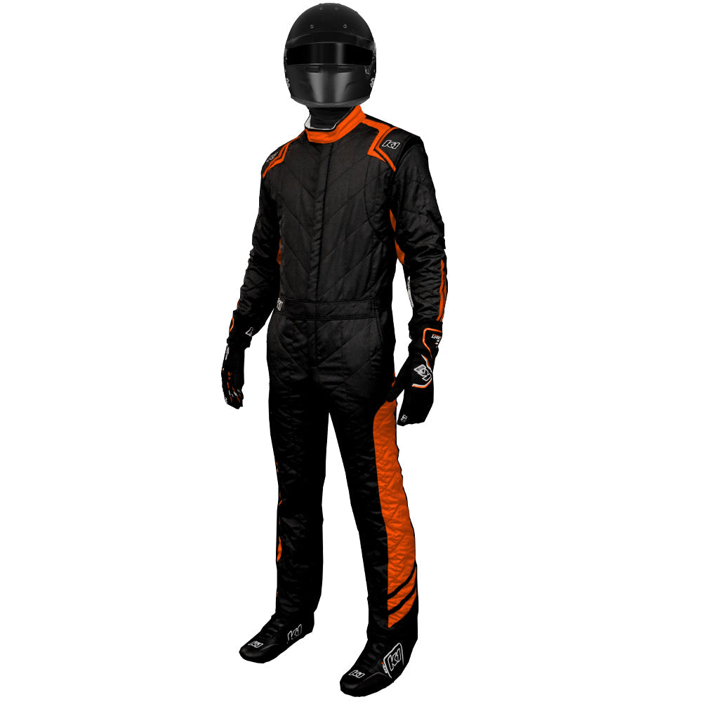 K1 Aero Adult Nomex® Fire Suit - SFI 3.4/5 - Black, Red - Small 48