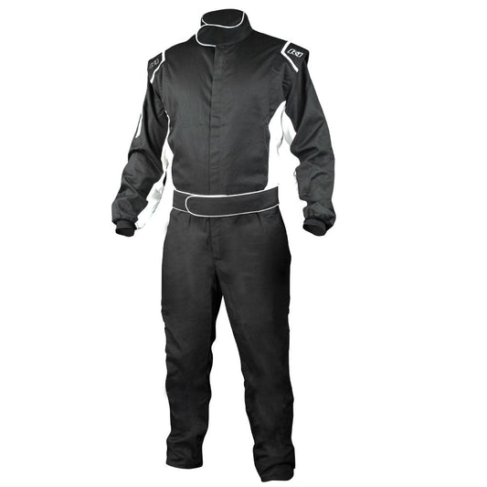 K1 Challenger Youth FR Cotton Fire Suit - SFI 3.2A/1 - Black, White - 6XS 24