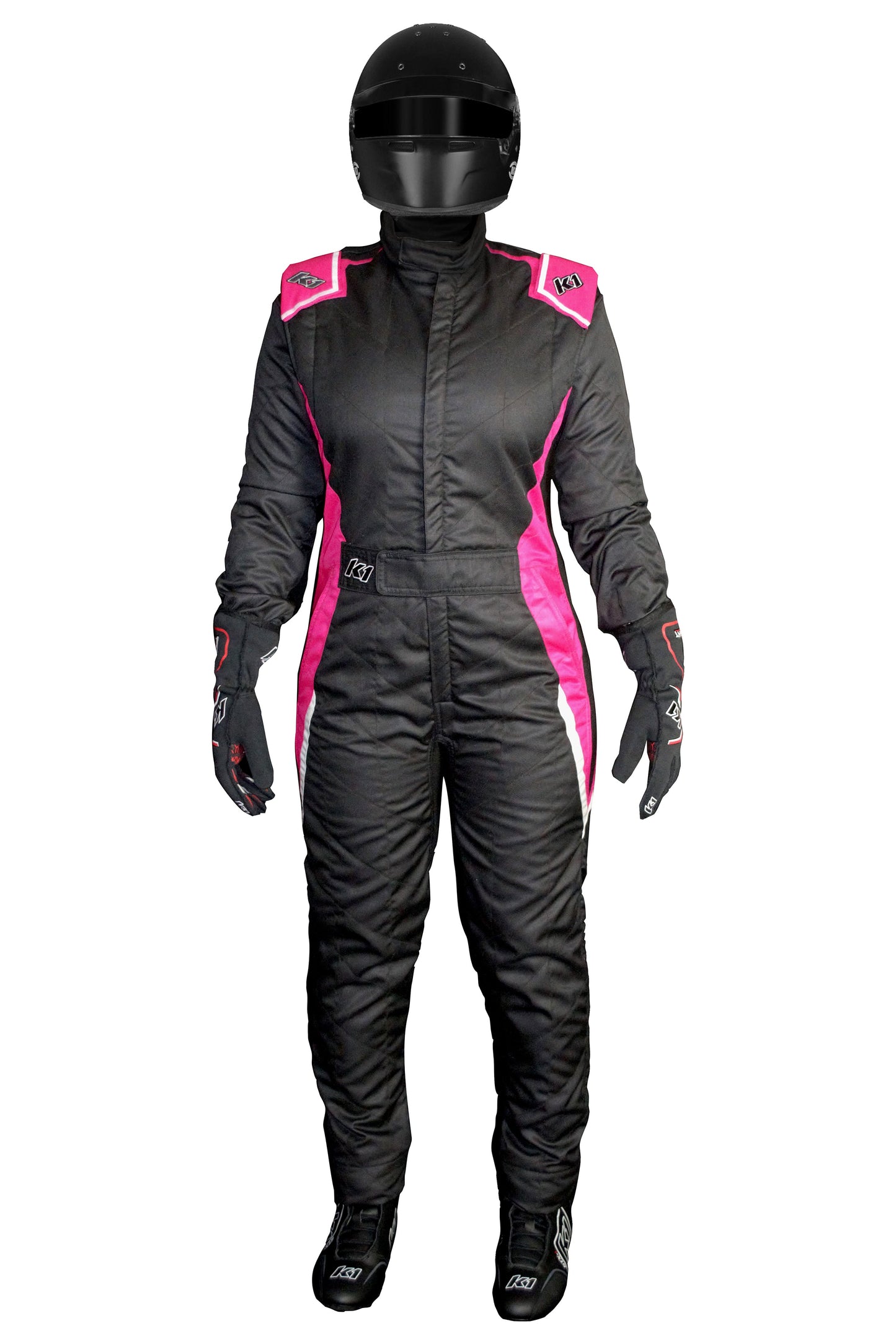 K1 Layla Ladies Adult Auto Racing Nomex® Suit - 3.2A/5 - Black, Pink - Medium 52